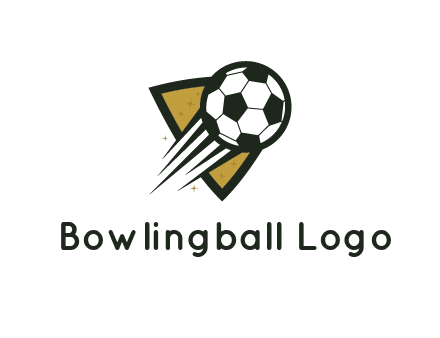 shield behind football with lines