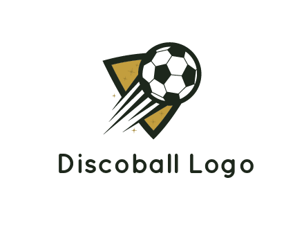 shield behind football with lines