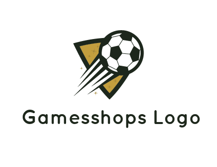shield behind football with lines