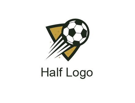 shield behind football with lines