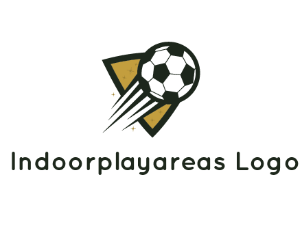 shield behind football with lines