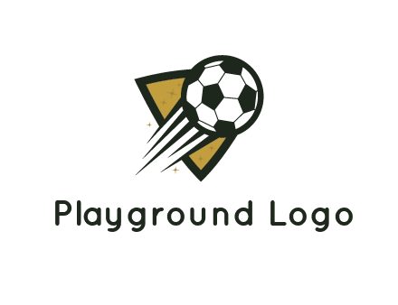 shield behind football with lines