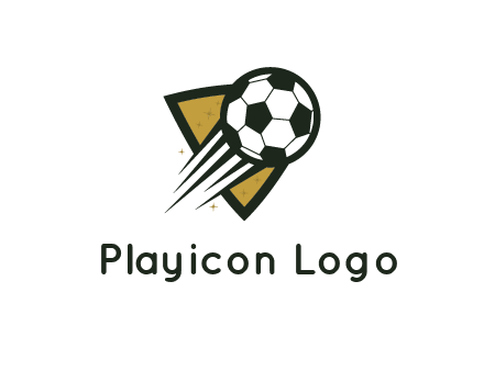 shield behind football with lines
