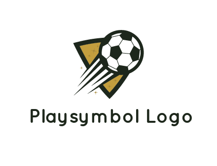 shield behind football with lines