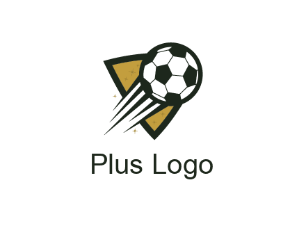 shield behind football with lines