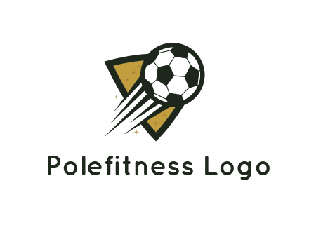 shield behind football with lines