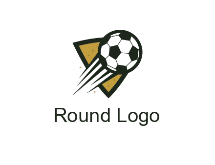 shield behind football with lines