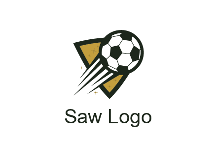 shield behind football with lines
