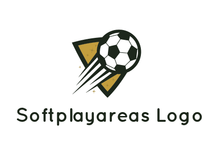shield behind football with lines