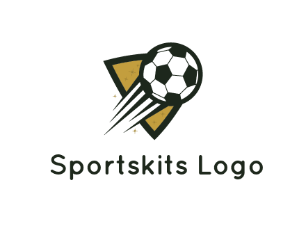 shield behind football with lines
