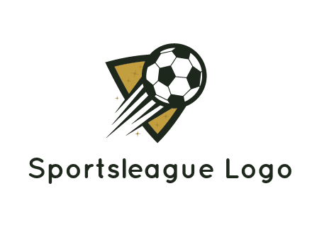 shield behind football with lines