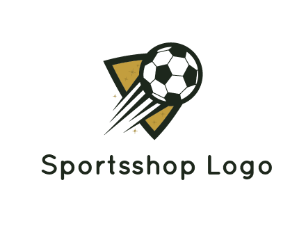 shield behind football with lines