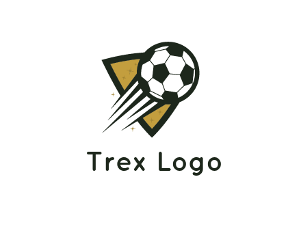 shield behind football with lines