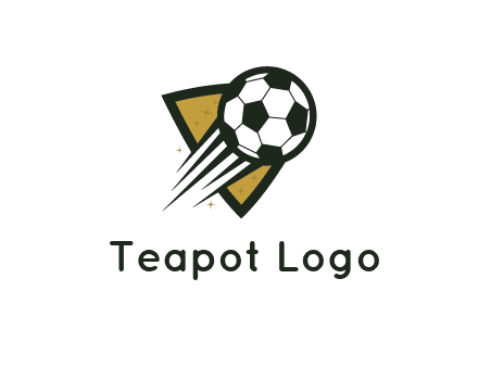 shield behind football with lines