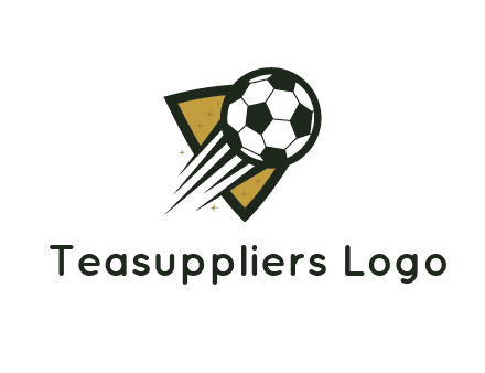 shield behind football with lines