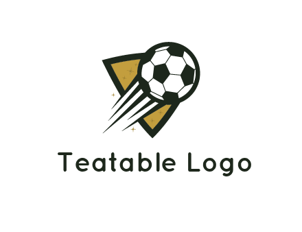 shield behind football with lines