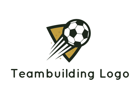 shield behind football with lines