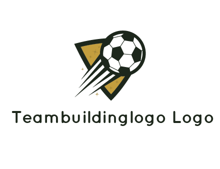 shield behind football with lines