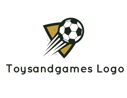 shield behind football with lines