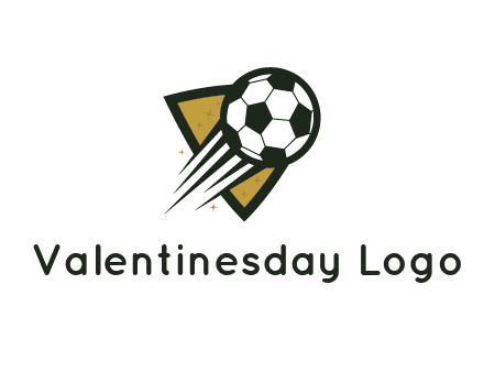 shield behind football with lines