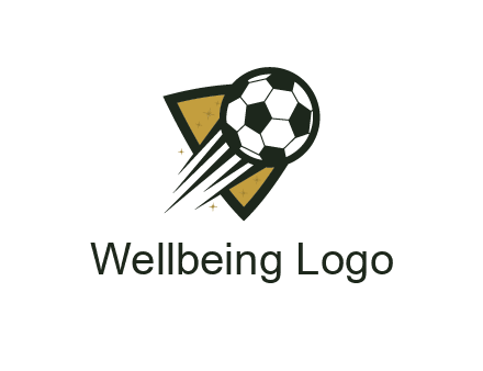 shield behind football with lines