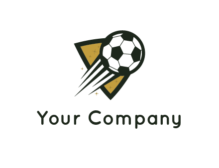 shield behind football with lines