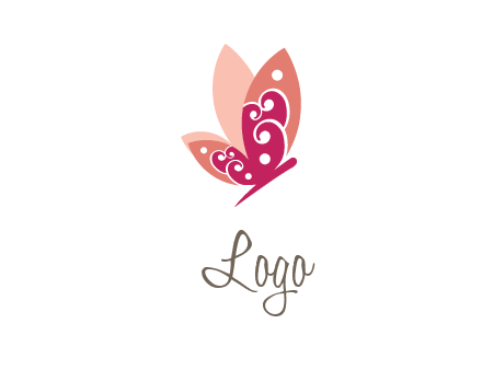 abstract butterfly with paisley wings beauty logo