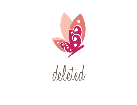 abstract butterfly with paisley wings beauty logo