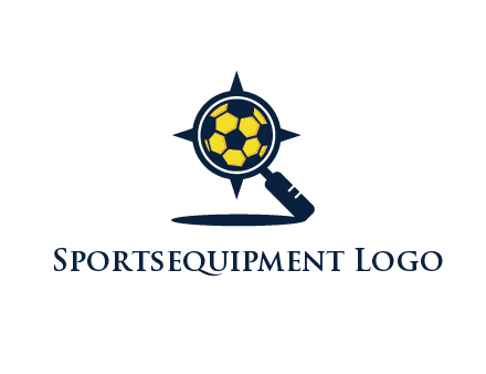 football in magnifying glass with arrows
