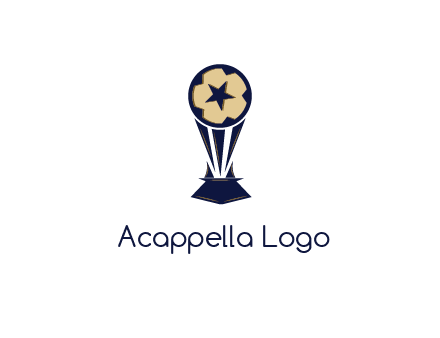abstract football trophy with star