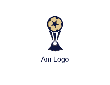 abstract football trophy with star