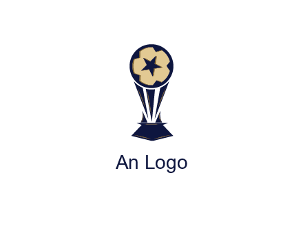 abstract football trophy with star