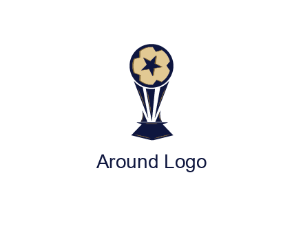 abstract football trophy with star