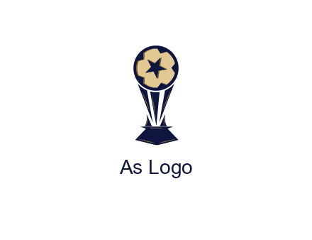 abstract football trophy with star