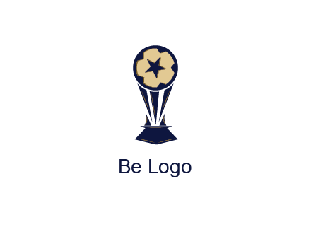 abstract football trophy with star