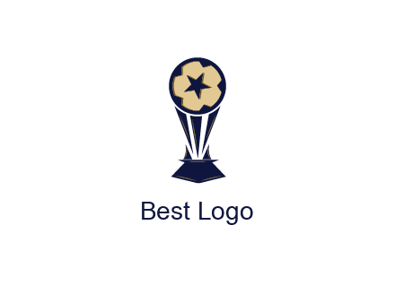 abstract football trophy with star