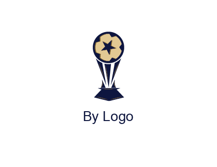 abstract football trophy with star