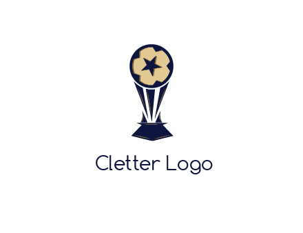 abstract football trophy with star