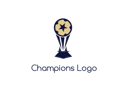 abstract football trophy with star