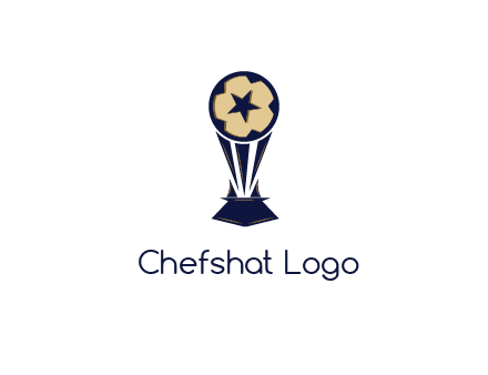 abstract football trophy with star