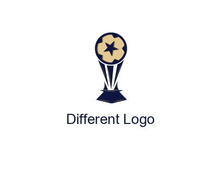 abstract football trophy with star