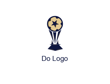 abstract football trophy with star
