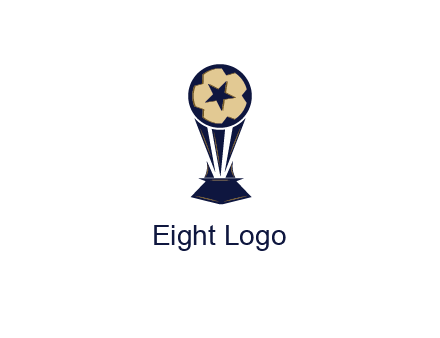 abstract football trophy with star