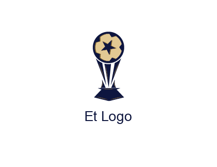 abstract football trophy with star