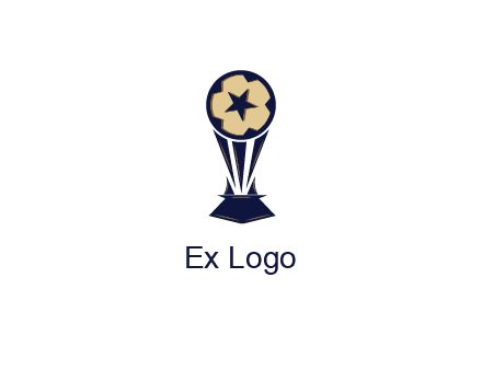abstract football trophy with star