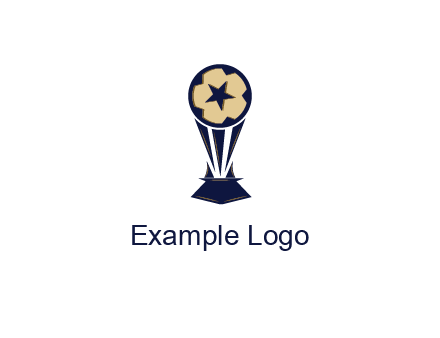 abstract football trophy with star