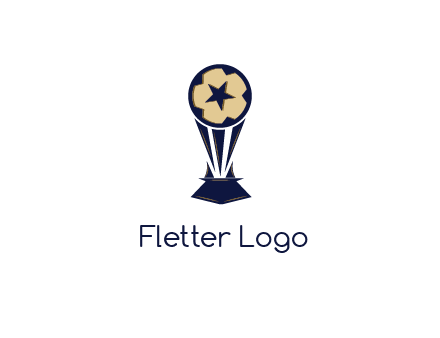 abstract football trophy with star