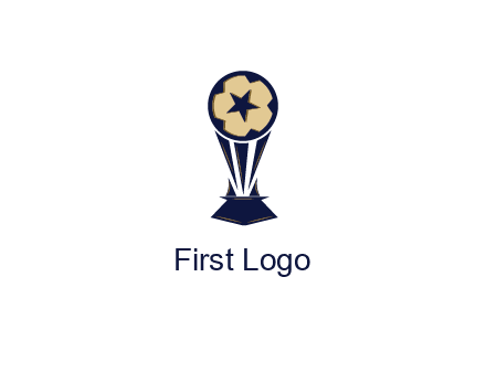 abstract football trophy with star