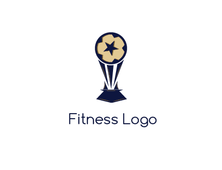 abstract football trophy with star