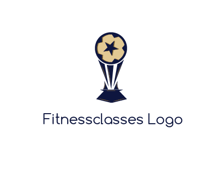 abstract football trophy with star